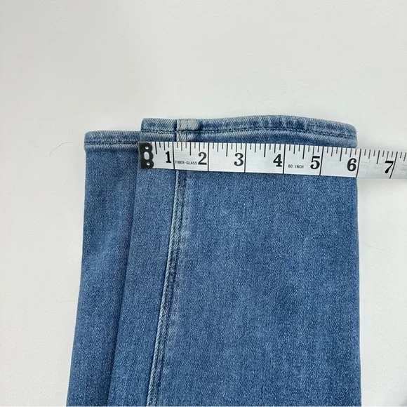 Paige Stella Crop High Waisted Straight Leg Jeans in Seawater Size 24 - Picture 14 of 15